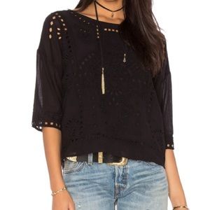 Black Eyelet Shirt